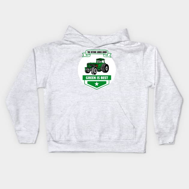 Green is best Kids Hoodie by BishBashBosh